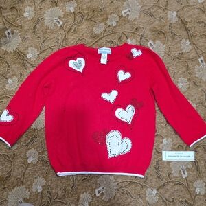 Alfred Dunner Red Heart Sweater
